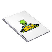 Floral Alien Spaceship Notizblock (Rechte Seite)