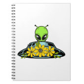 Floral Alien Spaceship Notizblock (Vorderseite)