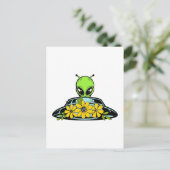 Floral Alien Spaceship Postkarte (Stehend Vorderseite)