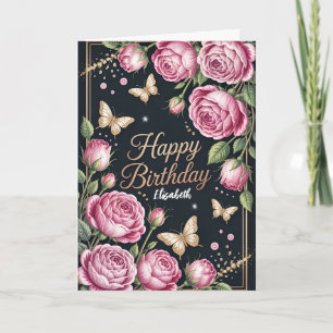 Floral Alles Gute zum Geburtstag Karte