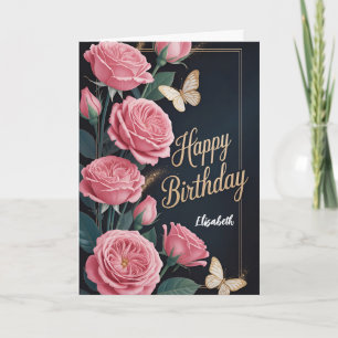 Floral Alles Gute zum Geburtstag Karte