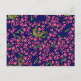 Floral Alligator Gator Girl Blume Alligator Postkarte