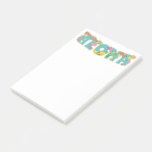 Floral Aloha Typografie Post-it Klebezettel (angewinkelt)