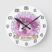 Floral Alpha Unicorn Uhr (Vorderseite)