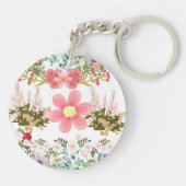 Floral Alphabet A Keychain – Cute Bear  Schlüsselanhänger (Rückseite)