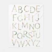 Floral Alphabet ABC Fleece Blanket (Vorderseite)