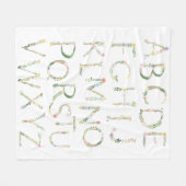 Floral Alphabet ABC Fleece Blanket (Vorderseite (Horizontal))