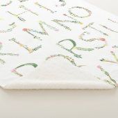 Floral Alphabet ABC Fleece Blanket Sherpadecke (3/4)