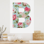 Floral Alphabet ; B Name Alphabet Graphic Poster (Küche)
