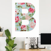 Floral Alphabet ; B Name Alphabet Graphic Poster (Heimbüro)