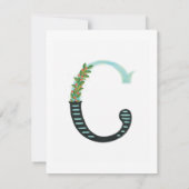 Floral Alphabet - C - Stationierungskarte Mitteilungskarte (Rückseite)