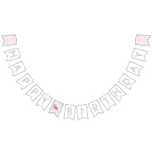 Floral Alphabet Happy Birthday Banner