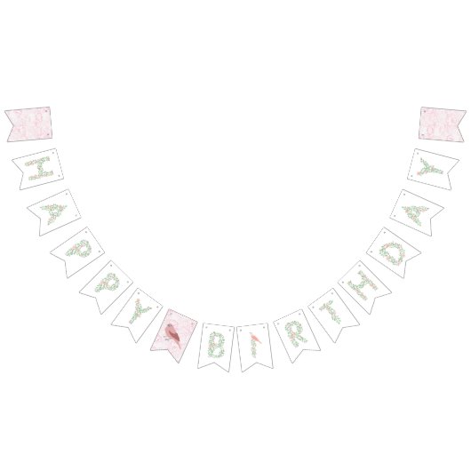 Floral Alphabet Happy Birthday Banner (Alle)
