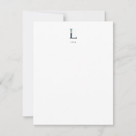 Floral Alphabet - L - Stationierungskarte Mitteilungskarte