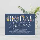 Floral Alphabet Letter Bridal Dusche Einladung (Stehend Vorderseite)