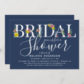 Floral Alphabet Letter Bridal Dusche Einladung (Vorne/Hinten)