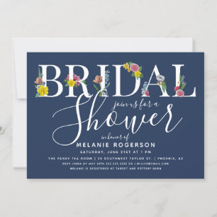 Floral Alphabet Letter Bridal Dusche Einladung