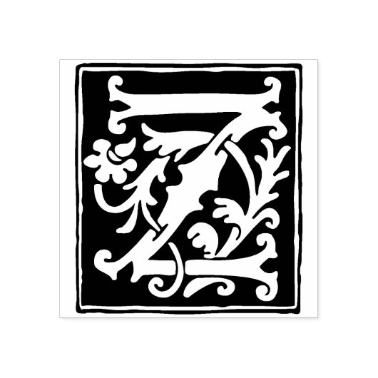 Floral Alphabet Letter Z Calligraphic Vintag Gummistempel (Prägung)