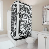 Floral Alphabet Mit Monogramm Letter F Duschvorhang (Beispiel)