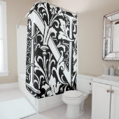 Floral Alphabet Mit Monogramm Letter N Classic Duschvorhang (Beispiel)