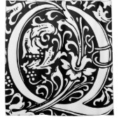 Floral Alphabet Mit Monogramm Letter Q Classic Duschvorhang (Vorderseite)