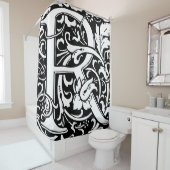 Floral Alphabet Mit Monogramm Letter R Classic Duschvorhang (Beispiel)