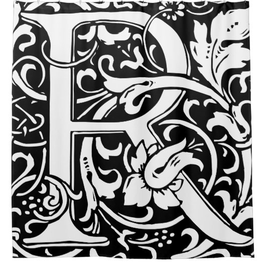 Floral Alphabet Mit Monogramm Letter R Classic Duschvorhang (Vorderseite)