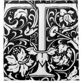 Floral Alphabet Mit Monogramm Letter T Classic Duschvorhang (Vorderseite)