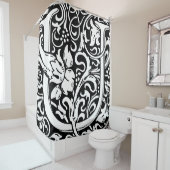 Floral Alphabet Mit Monogramm Letter U Classic Duschvorhang (Beispiel)