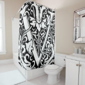 Floral Alphabet Mit Monogramm Letter V Classic Duschvorhang (Beispiel)