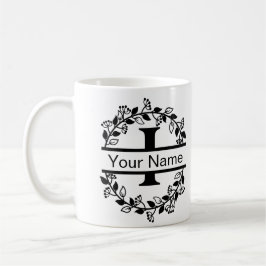 Floral Alphabet mit Name Custom Monogram Kaffeetasse