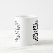 Floral Alphabet mit Name Custom Monogram Kaffeetasse (Mittel)