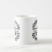 Floral Alphabet mit Name Custom Monogram Kaffeetasse (Mittel)