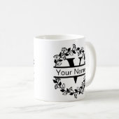 Floral Alphabet mit Name Custom Monogram Kaffeetasse (VorderseiteRechts)