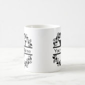 Floral Alphabet mit Name Custom Monogram Kaffeetasse (Mittel)