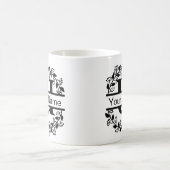 Floral Alphabet mit Name Custom Monogram Kaffeetasse (Mittel)