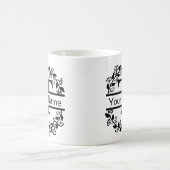 Floral Alphabet mit Name Custom Monogram Kaffeetasse (Mittel)
