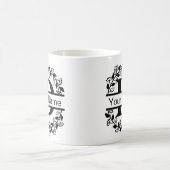 Floral Alphabet mit Name Custom Monogram Kaffeetasse (Mittel)