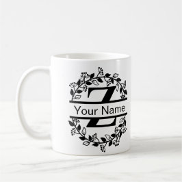 Floral Alphabet mit Name Custom Monogram Kaffeetasse