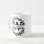 Floral Alphabet mit Name Custom Monogram Kaffeetasse (Vorderseite Links)