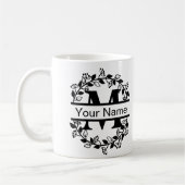 Floral Alphabet mit Name Custom Monogram Kaffeetasse (Links)
