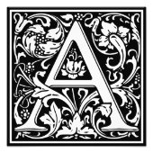 Floral Alphabet Monogram Letter A Foto Print (Vorne)