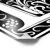 Floral Alphabet Monogram Letter D Foto drucken (Ecke)