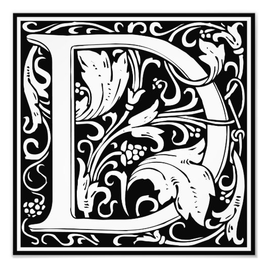 Floral Alphabet Monogram Letter D Foto drucken (Vorne)
