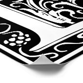 Floral Alphabet Monogram Letter D Poster (Ecke)