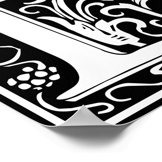 Floral Alphabet Monogram Letter D Poster (Ecke)