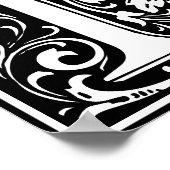 Floral Alphabet Monogram Letter E Poster (Ecke)