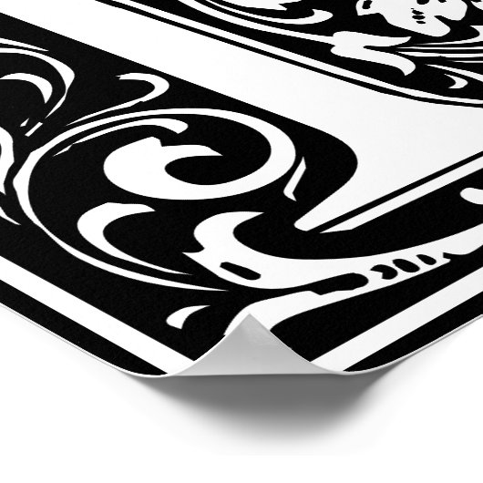 Floral Alphabet Monogram Letter E Poster (Ecke)