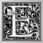 Floral Alphabet Monogram Letter E Poster (Vorne)