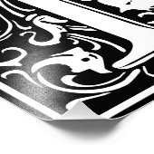 Floral Alphabet Monogram Letter F Foto Print (Ecke)